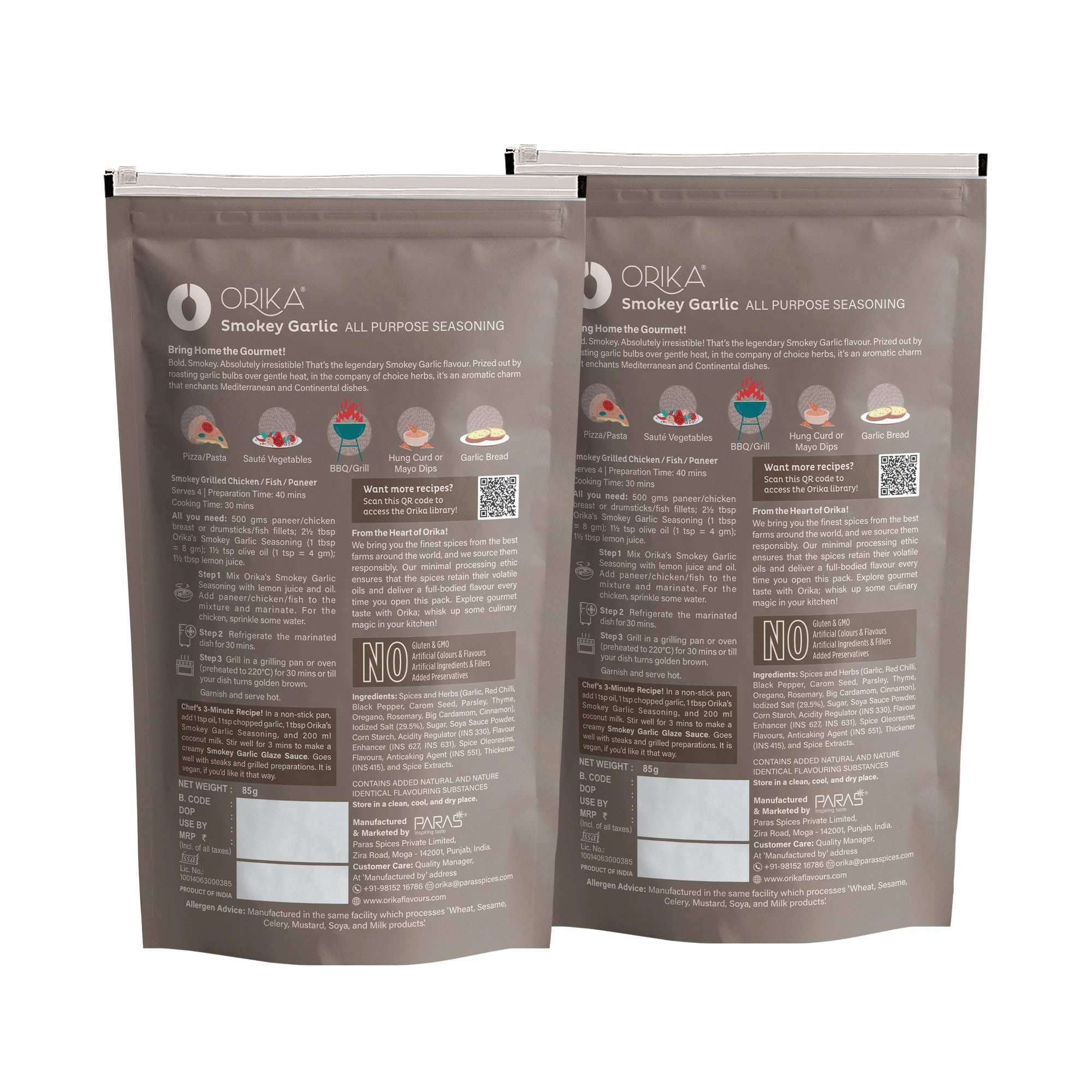 Orika Smokey Garlic All Purpose Seasoning, Pack of 2, 85g/each